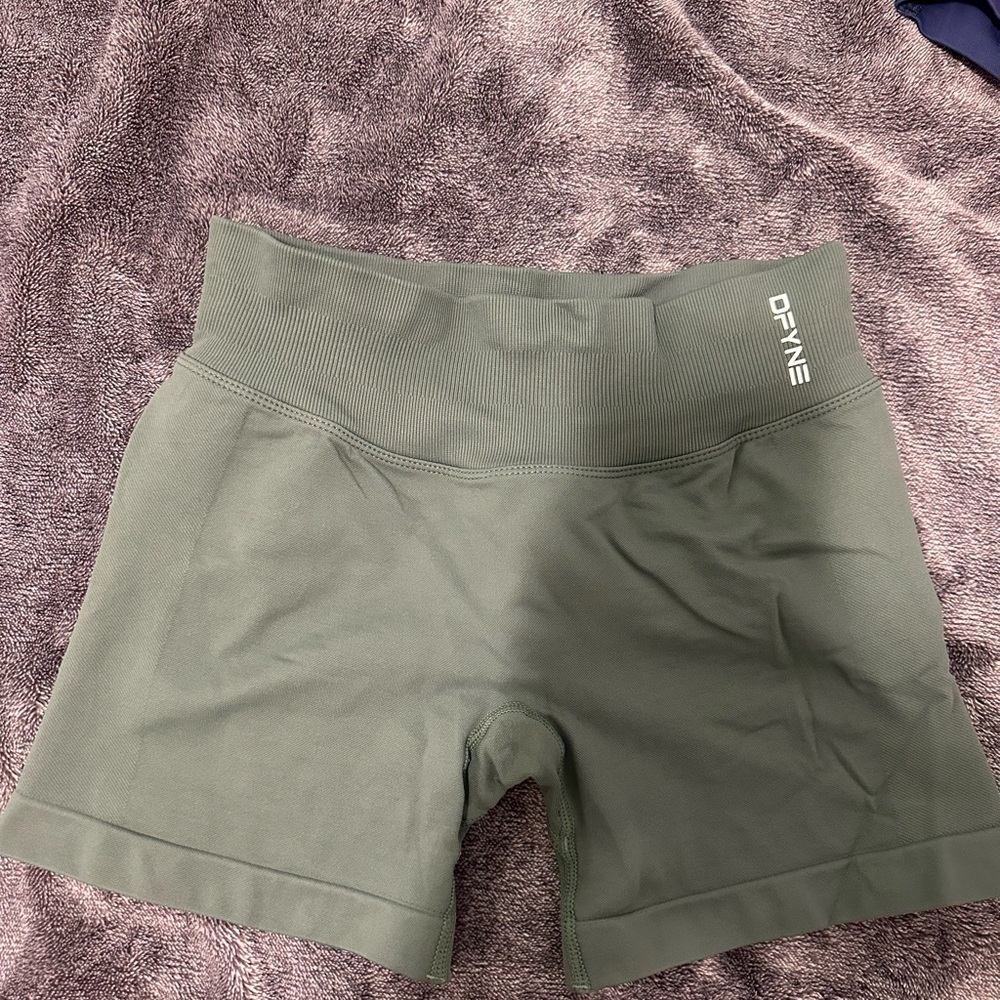 DFYNE Women's Athletic Olive Shorts